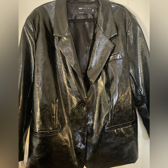 ASOS Oversized Black “Leather” Blazer - Picture 4 of 6